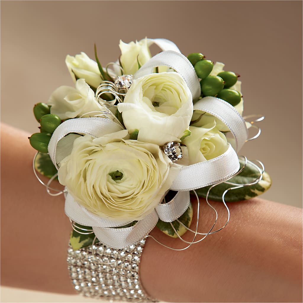White Wedding Corsage – Deeshay Custom Design, Goldsboro NC