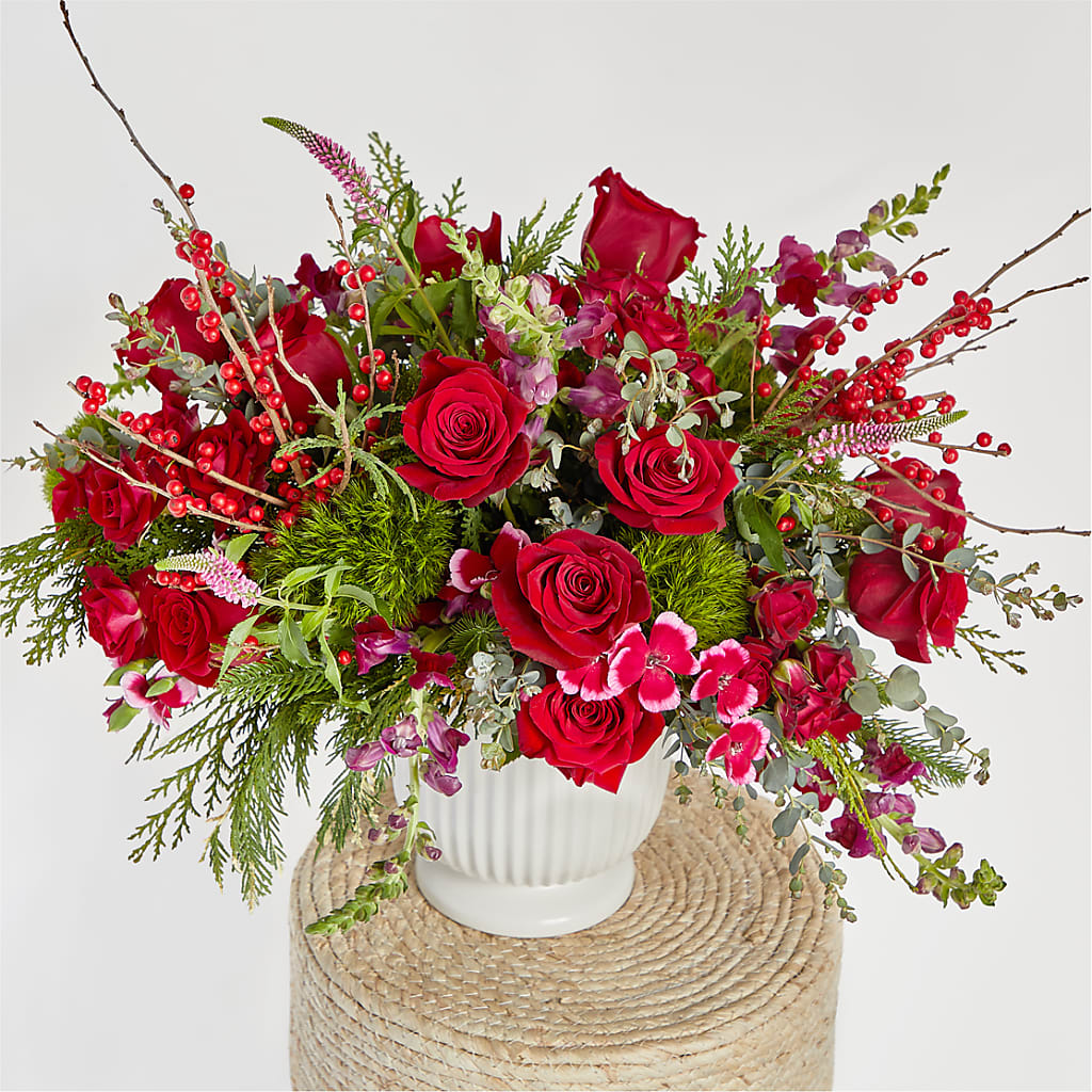 Big Red Bow Bouquet –  Deeshay Custom Design, Goldsboro NC