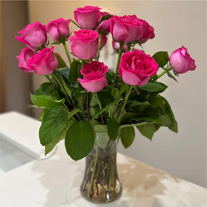Long Stem Pink Rose Bouquet –  Deeshay Custom Design, Goldsboro NC