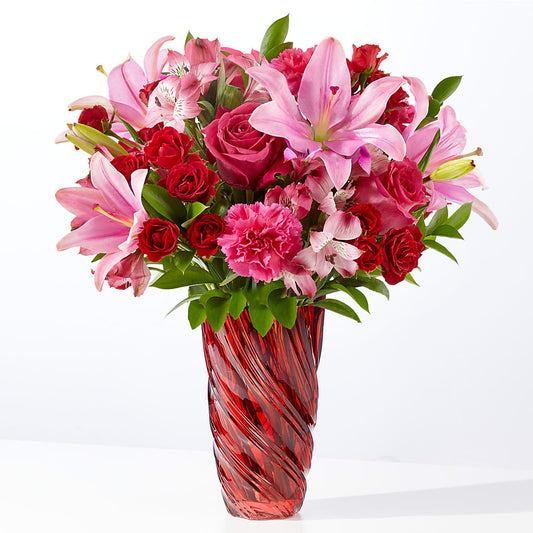 In Love Bouquet with Luxe Swirl Vase –  Deeshay Custom Design, Goldsboro NC