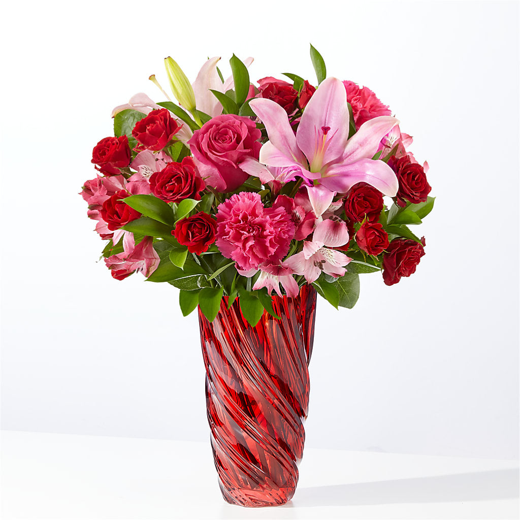In Love Bouquet with Luxe Swirl Vase –  Deeshay Custom Design, Goldsboro NC