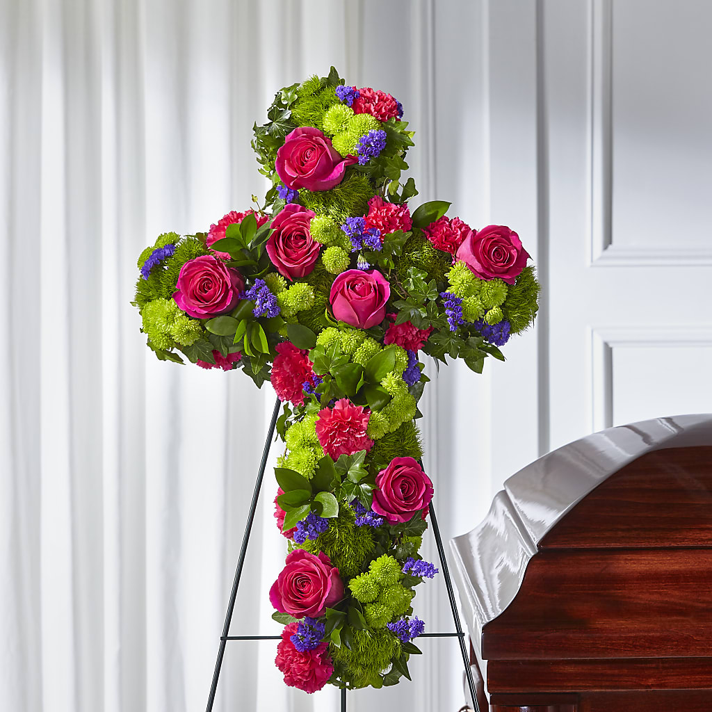 Tribute Rose Floral Cross –  Deeshay Custom Design, Goldsboro NC