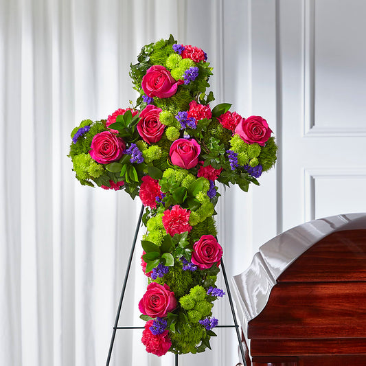 Tribute Rose Floral Cross –  Deeshay Custom Design, Goldsboro NC