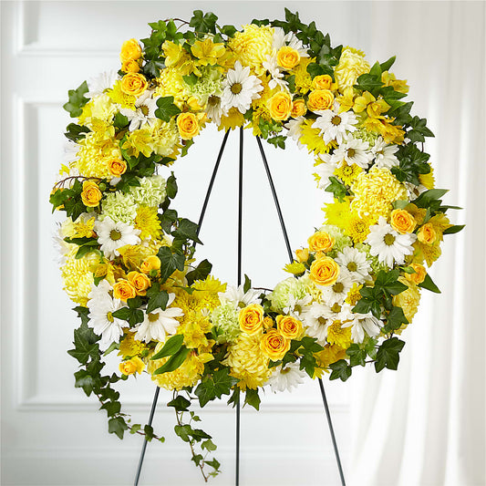 Golden Remembrance Wreath –  Deeshay Custom Design, Goldsboro NC