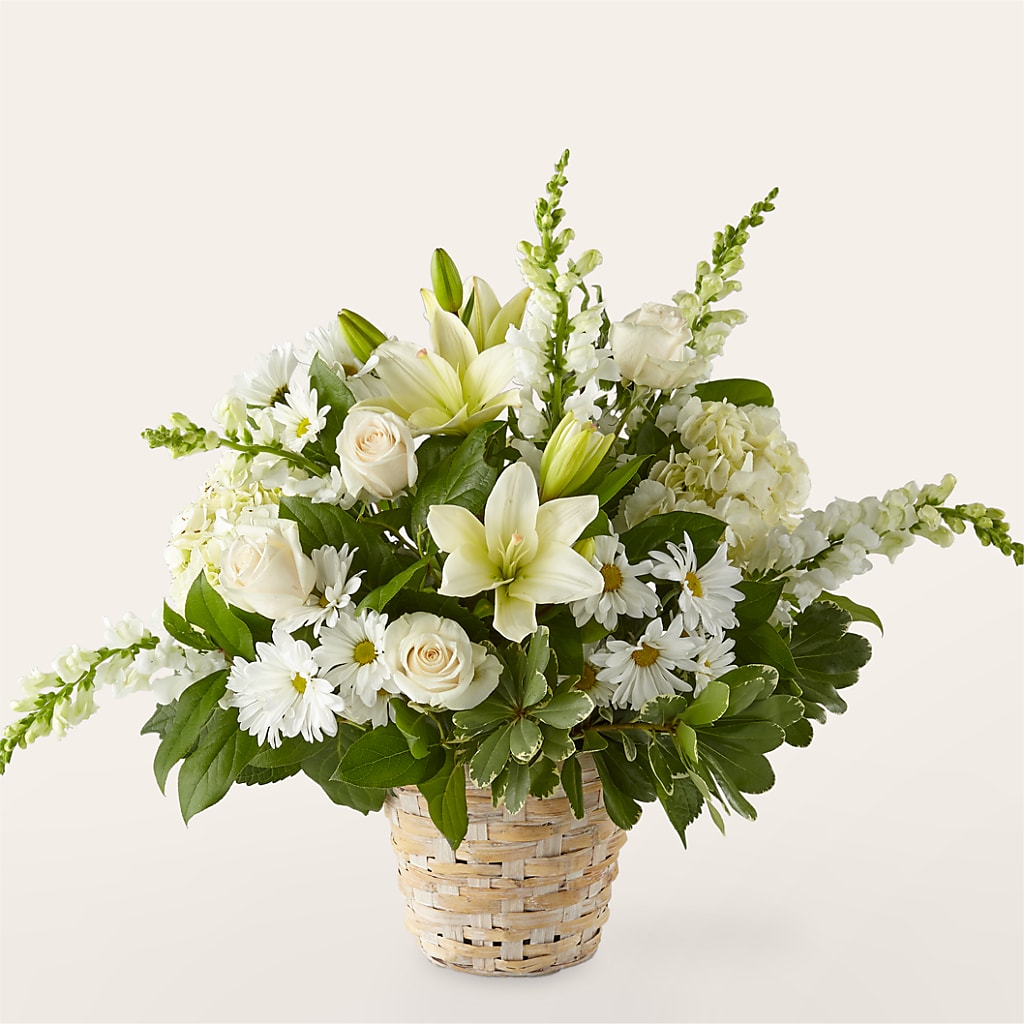 Ivory Elegance Floral Basket –  Deeshay Custom Design, Goldsboro NC