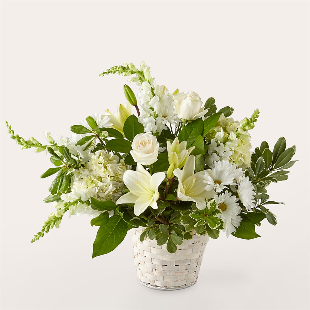 Ivory Elegance Floral Basket –  Deeshay Custom Design, Goldsboro NC