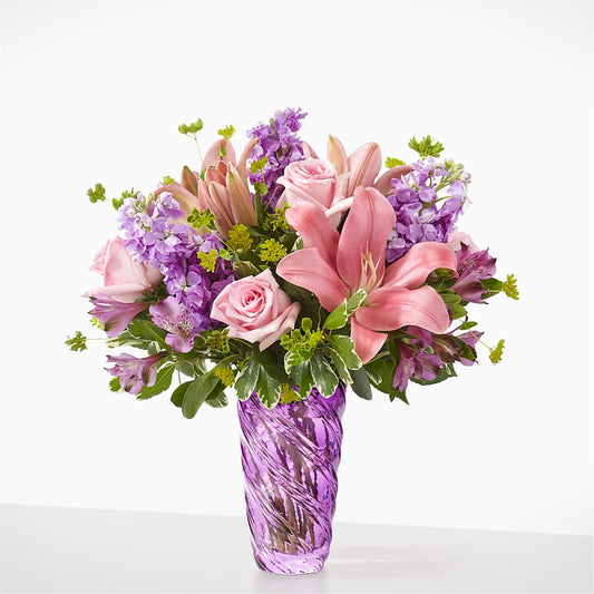 Precious Petals Bouquet with Luxe Swirl Vase –  Deeshay Custom Design, Goldsboro NC