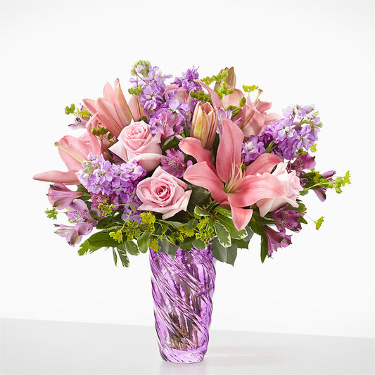 Precious Petals Bouquet with Luxe Swirl Vase – DEESHAY CUSTOM DESIGN, Goldsboro NC