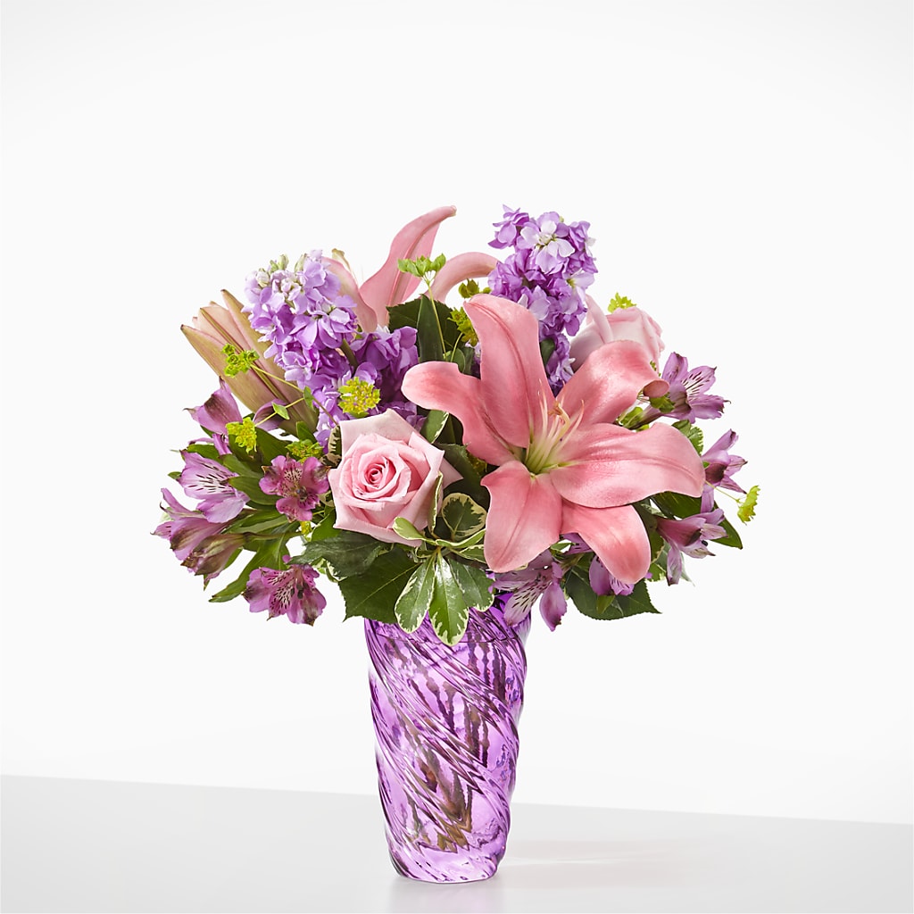 Precious Petals Bouquet with Luxe Swirl Vase –  Deeshay Custom Design, Goldsboro NC