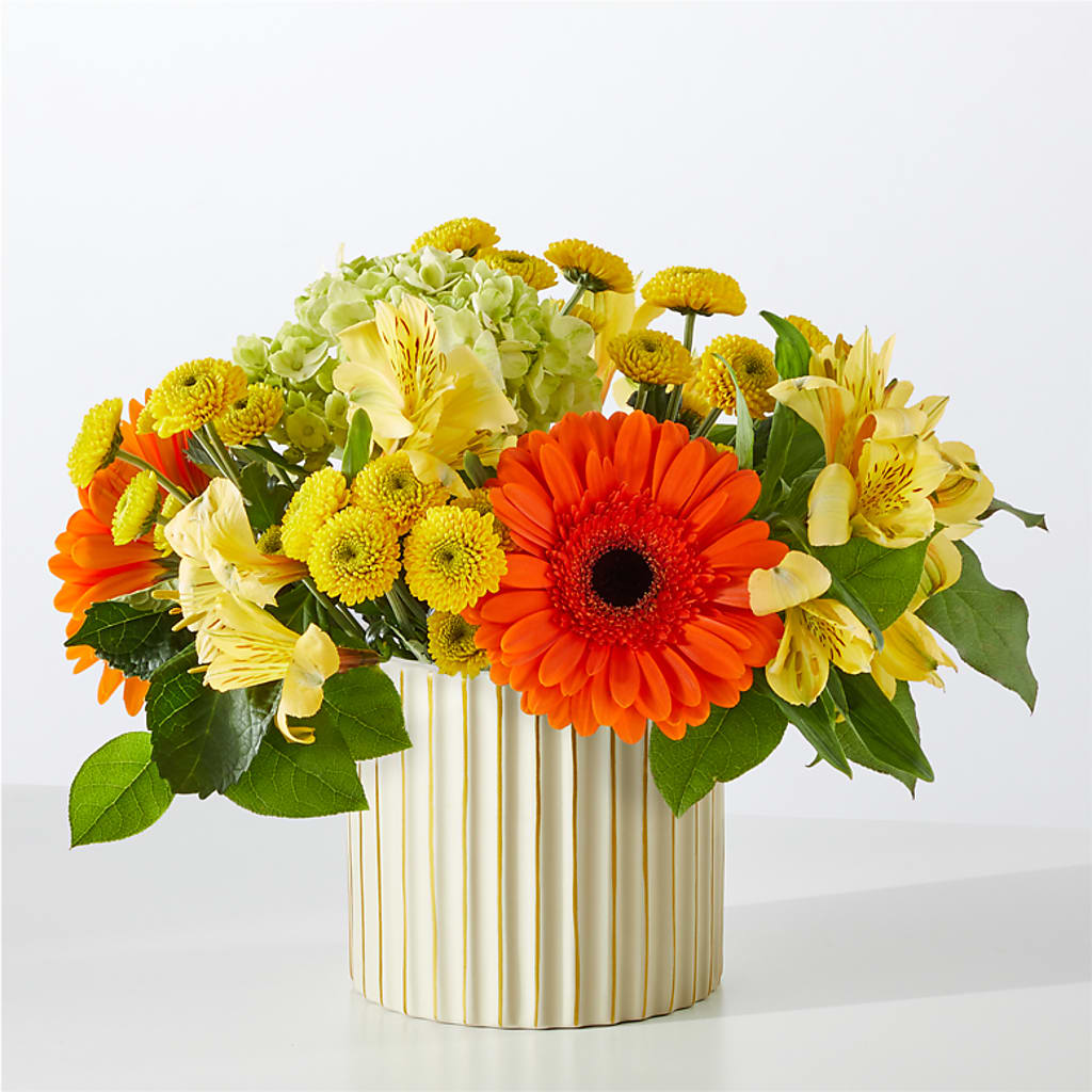 Autumn Sunshine Bouquet with Ivory Vase –  Deeshay Custom Design, Goldsboro NC