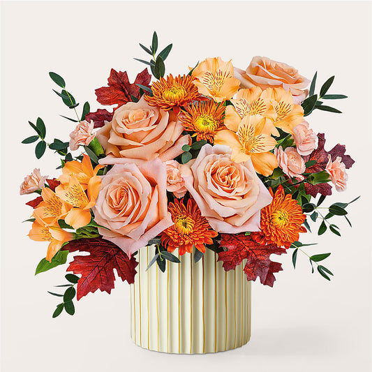 Spiced Latte Bouquet with Ivory Vase –  Deeshay Custom Design, Goldsboro NC