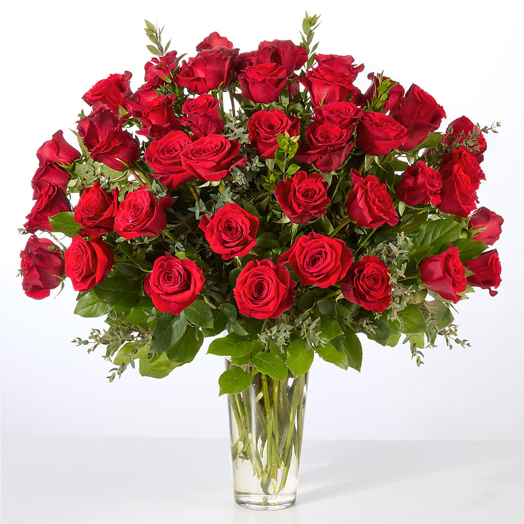 Forever Yours Fifty Stem Red Rose Bouquet –  Deeshay Custom Design, Goldsboro NC