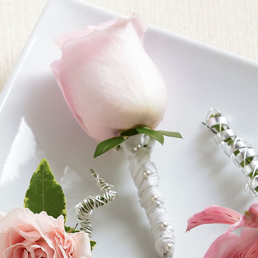 Pink Rose Boutonniere –  Deeshay Custom Design, Goldsboro NC