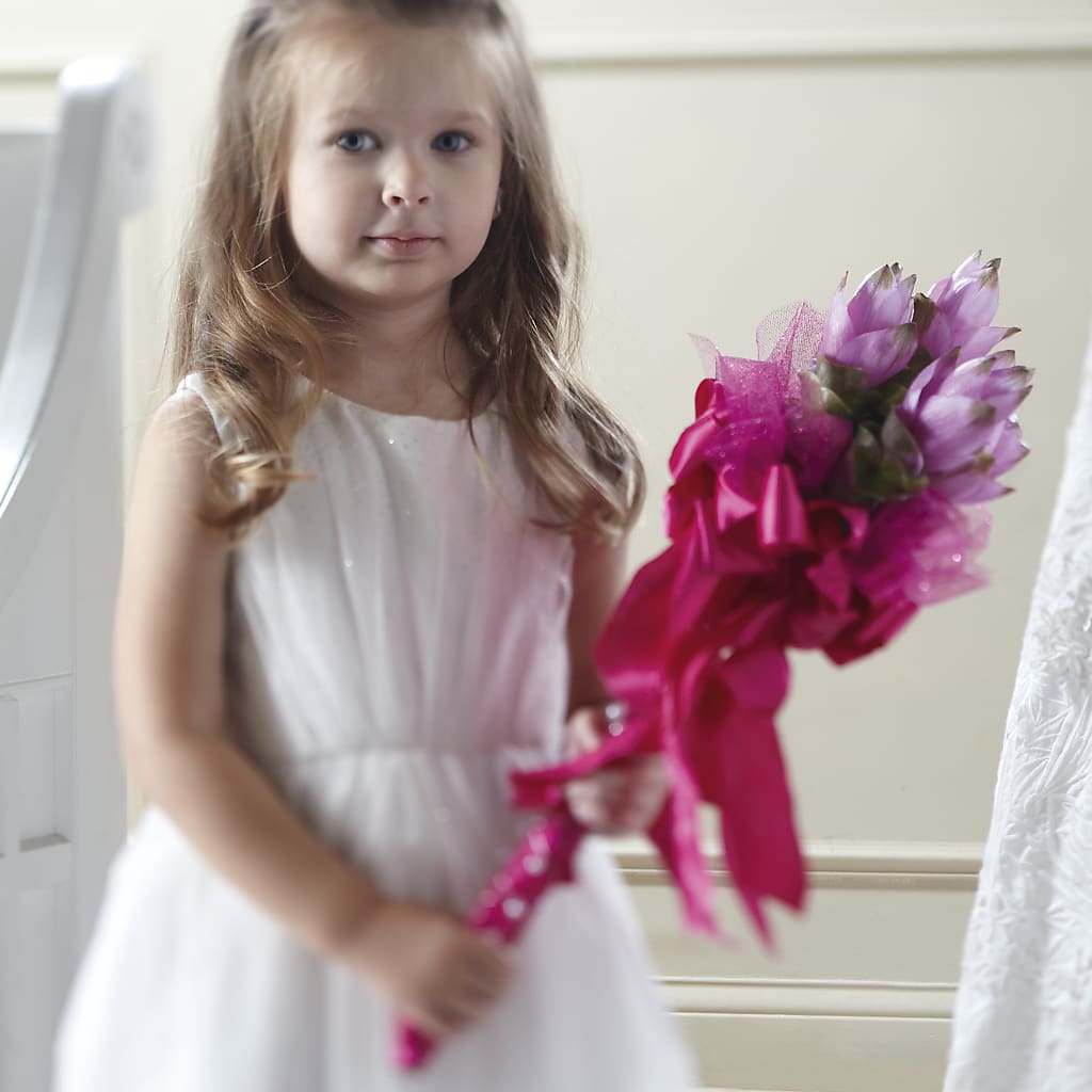 Sparkle Pink Flower Girl Bouquet –  Deeshay Custom Design, Goldsboro NC