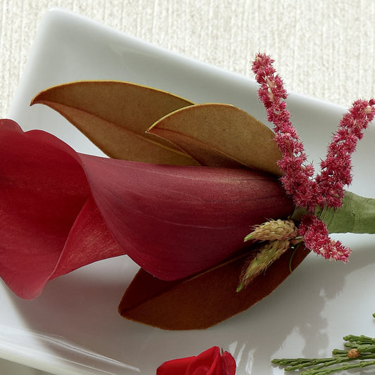 Red Calla Boutonniere –  Deeshay Custom Design, Goldsboro NC