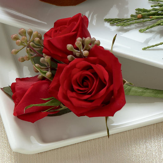 Red Spray Rose Boutonniere –  Deeshay Custom Design, Goldsboro NC