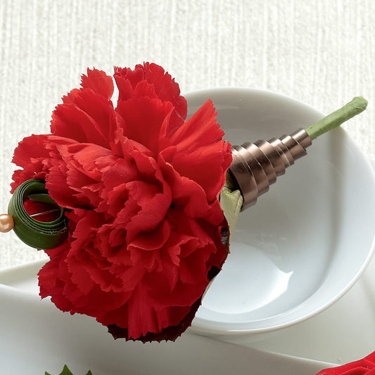 Red Carnation Boutonniere –  Deeshay Custom Design, Goldsboro NC